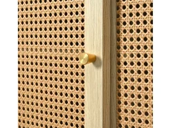 Cómoda aparador alto 120x40x78 cm con 3 puertas correderas y 3 cajones en MDF - Natural Claro