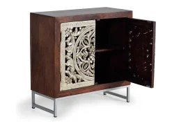 Cómoda con 2 puertas y frontis de metal