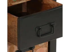 Cómoda de madera maciza reciclada multicolor 40x40x75 cm