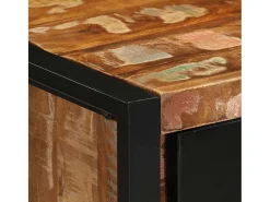Cómoda de madera maciza reciclada multicolor 40x40x75 cm