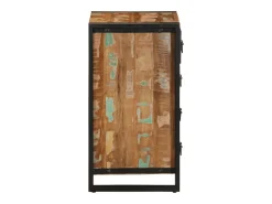 Cómoda de madera maciza reciclada multicolor 40x40x75 cm