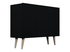 Cómoda Rolia 3 puertas 120 cm-Color Negro