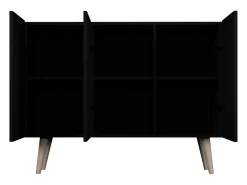 Cómoda Rolia 3 puertas 120 cm-Color Negro