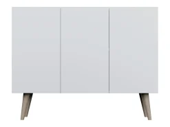 Cómoda Rolia 3 puertas 120 cm-Color Natural y blanco