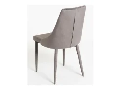 Cómoda silla de terciopelo y estructura de madera gris Volki - Juego de 2
