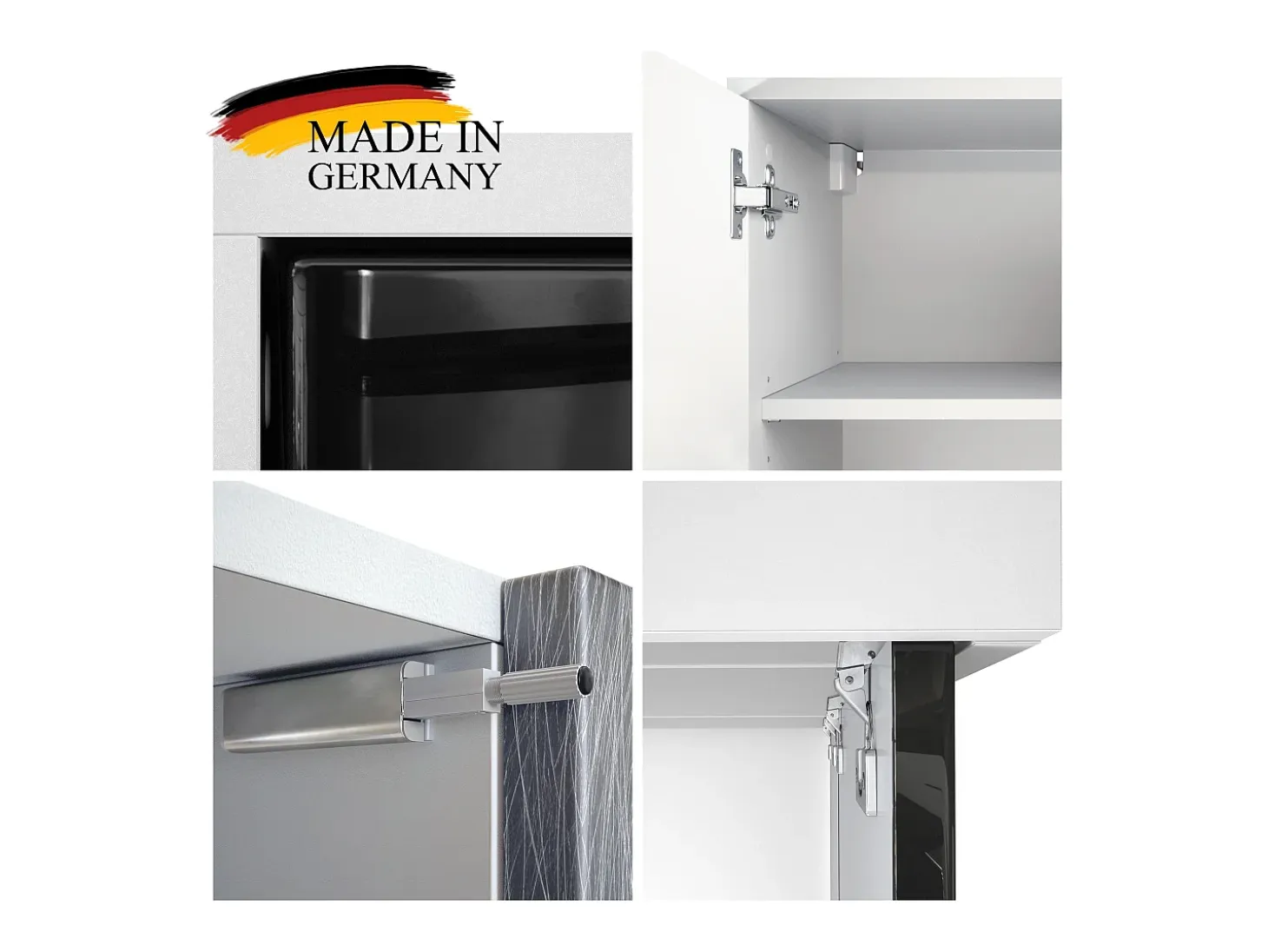 Cómoda Vladon Cuba - blanco mate/blanco mate con LED - Aparador moderno para su salón - (AnxAlxPr) 182x53x35 cm