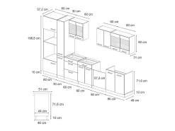Cocina antracita brillo intenso/antracita 350x60x81.6 r-line
