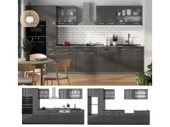Cocina antracita brillo intenso/antracita 350x60x81.6 r-line