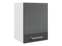 Cocina completa - Con encimera 240 cm - Gris brillante y Blanco - TRATTORIA