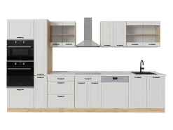 Cocina completa casa de campo blanca/roble dorado 350x60x81.6 r-line