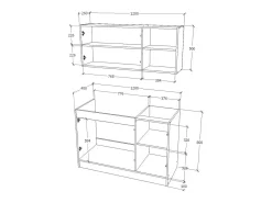 Cocina Completa haaus Ara, Roble Sonoma Oscuro/Blanco, L 120 cm