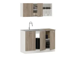 Cocina Completa haaus Ara, Roble Sonoma Oscuro/Blanco, L 120 cm