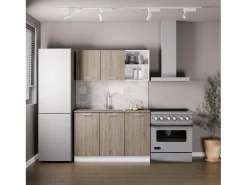 Cocina Completa haaus Ara, Roble Sonoma Oscuro/Blanco, L 120 cm