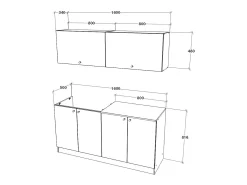Cocina Equipada haaus Alegra, Blanco, L 160 cm