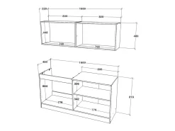 Cocina Equipada haaus Alegra, Blanco, L 160 cm