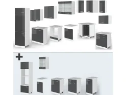 Cocina esquinera antracita brillo intenso/blanco 287x60x81.6 r-line