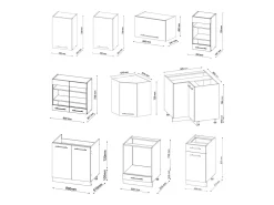 Cocina esquinera antracita casa de campo/blanco 190x60x81.6 fame-line