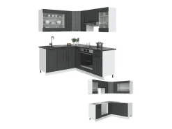 Cocina esquinera antracita casa de campo/blanco 190x60x81.6 fame-line