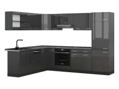 Cocina esquinera antracita brillo intenso/antracita 287x60x81.6 r-line