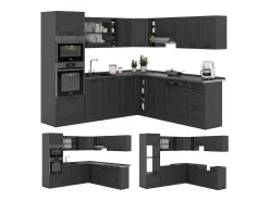 Cocina esquinera antracita casa de campo/antracita 247x60x81.6 r-line