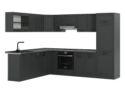 Cocina esquinera antracita casa de campo/antracita 287x46x81.6 r-line