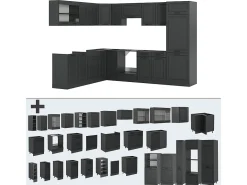 Cocina esquinera antracita casa de campo/antracita 287x60x81.6 r-line