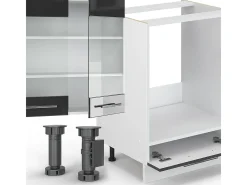 Cocina esquinera antracita brillo intenso/blanco 347x46x81.6 fame-line
