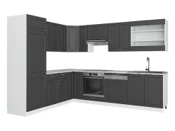 Cocina esquinera antracita-oro/blanco 287x46x81.6 fame-line