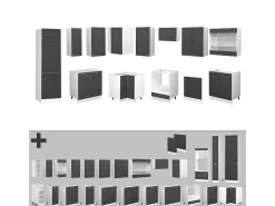 Cocina esquinera antracita-oro/blanco 287x46x81.6 fame-line