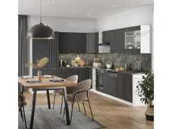 Cocina esquinera antracita-oro/blanco 347x60x81.6 fame-line