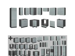 Cocina esquinera azul claro/gris antracita 287x60x81.6 fame-line