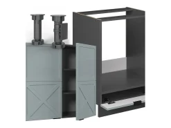 Cocina esquinera azul claro/gris antracita 287x60x81.6 fame-line