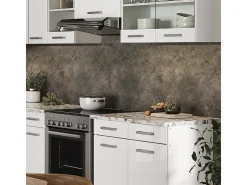 Cocina esquinera blanco alto brillo/blanco 270x60x81.6 rick