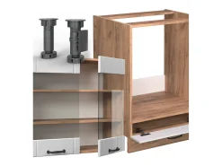 Cocina esquinera blanco casa de campo 287x46x81.6 fame-line