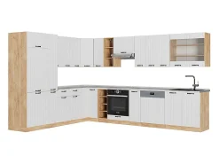 Cocina esquinera blanco casa de campo 347x60x81.6 fame-line