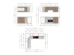Cocina esquinera blanco/sonoma 210x60x81.6 rick