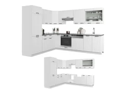 Cocina esquinera casa de campo blanca/blanca 287x46x81.6 fame-line