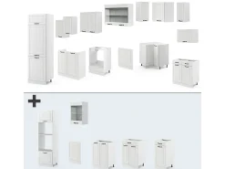 Cocina esquinera casa de campo blanca/blanca 287x46x81.6 r-line