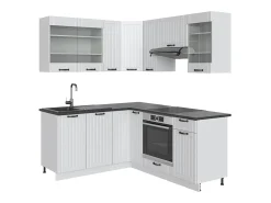 Cocina esquinera casa de campo blanca/blanca 190x60x81.6 fame-line