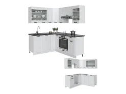 Cocina esquinera casa de campo blanca/blanca 190x60x81.6 fame-line