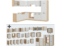 Cocina esquinera casa de campo blanca/roble dorado 287x60x81.6 r-line