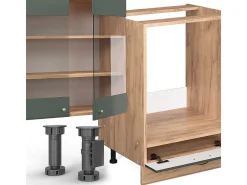 Cocina esquinera green-gold country/gold power roble 347x46x81.6 fame-line