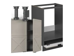 Cocina esquinera gris/beige/antracita 287x60x81.6 fame-line