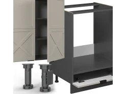 Cocina esquinera gris/beige/antracita 347x46x81.6 fame-line