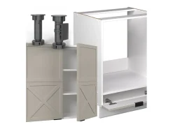 Cocina esquinera gris/beige/blanco 287x46x81.6 fame-line