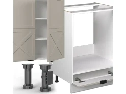 Cocina esquinera gris/beige/blanco 347x46x81.6 fame-line