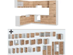 Cocina esquinera oro potencia roble/blanco 287x60x81.6 r-line