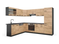 Cocina esquinera oro power roble/antracita 287x46x81.6 r-line