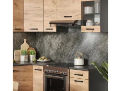 Cocina esquinera oro power roble/antracita 187x60x81.6 rick