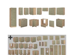 Cocina esquinera panel de roble/roble goldkraft 227x60x81.6 fame-line